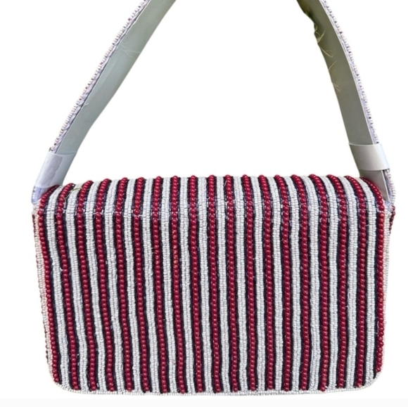 🔹️Made In India 🔹️Yellow Taxi Cab NYC Skyline Beaded Bag - Picture 2 of 3